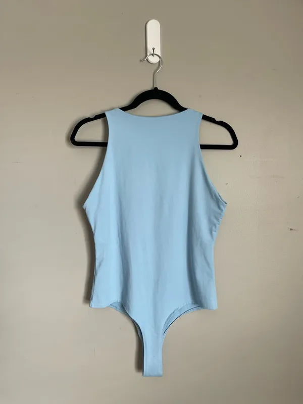 REORIA | Light Blue Sleeveless Bodysuit Sz L - Image 4