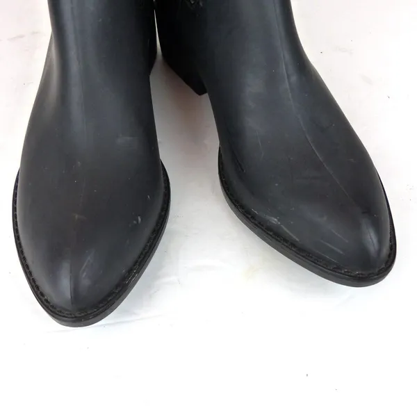 Jeffrey Campbell Stormy Chelsea Rain Boots Women 8 Black Matte Pointed Toe - Image 10
