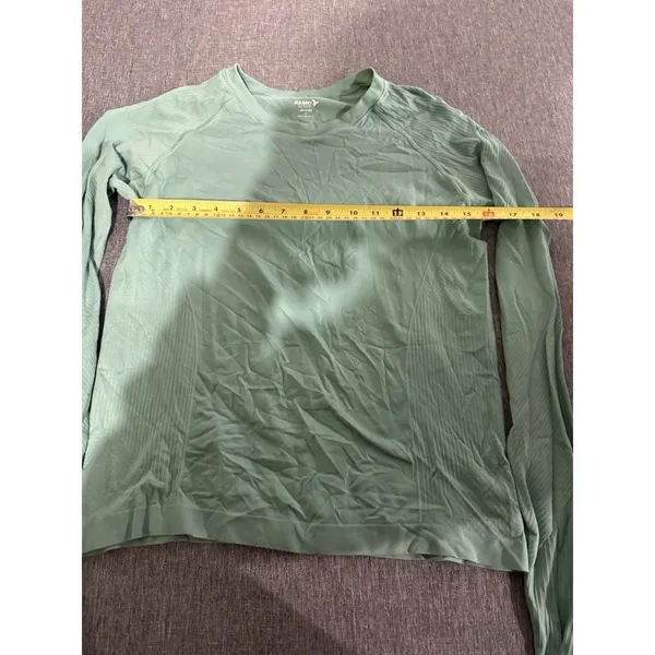 Old Navy Active Women's Teal Seamless Long Sleeve Cropped Athletic Top Sz L - Image 8