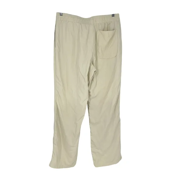 Elwood Dume Nylon Pants Large Cream Lined Drawstring Athletic Straight Leg - Image 2