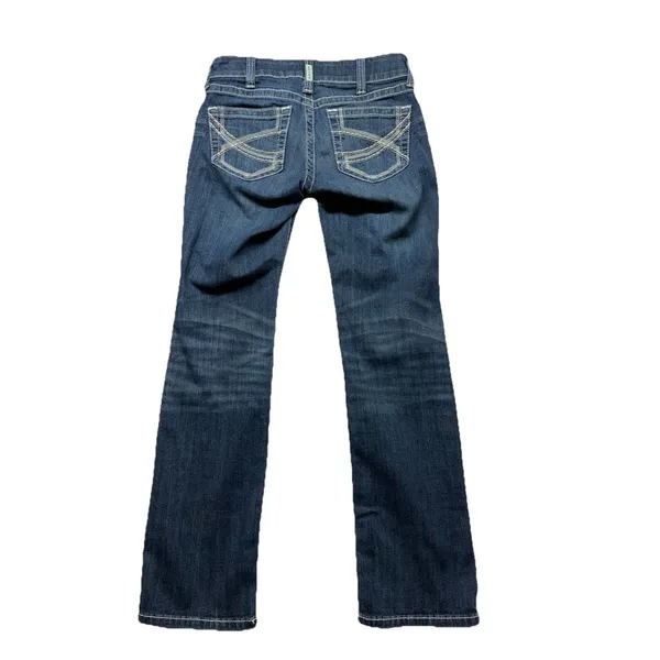 Ariat REAL Denim Mid Rise Straight Leg Jeans Womens Medium Wash Blue Size 27S - Image 2