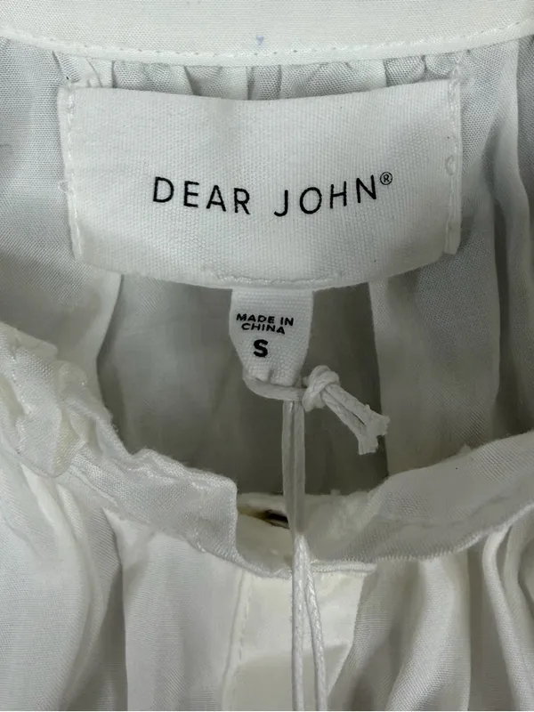 NWT Dear John Ayla Blouse Womens S White Ruffle Pearl Snap Western Prairie Top - Image 5