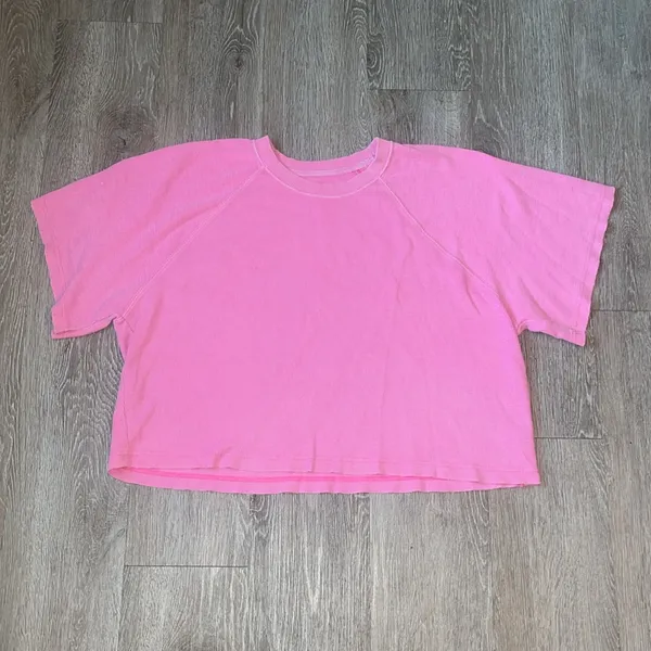 aerie Short Sleeve Thermal Tee in Hot Pink - Image 2