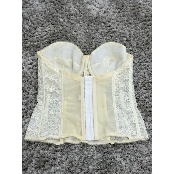 Dominique Women 8949 Lace Strapless Bridal Bustier Corset Bra Ivory Size 36DD - Image 4