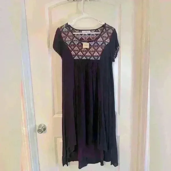 NWT Altar’d State Eggplant High Low Dress Geometric Design. Size Medium - Image 2