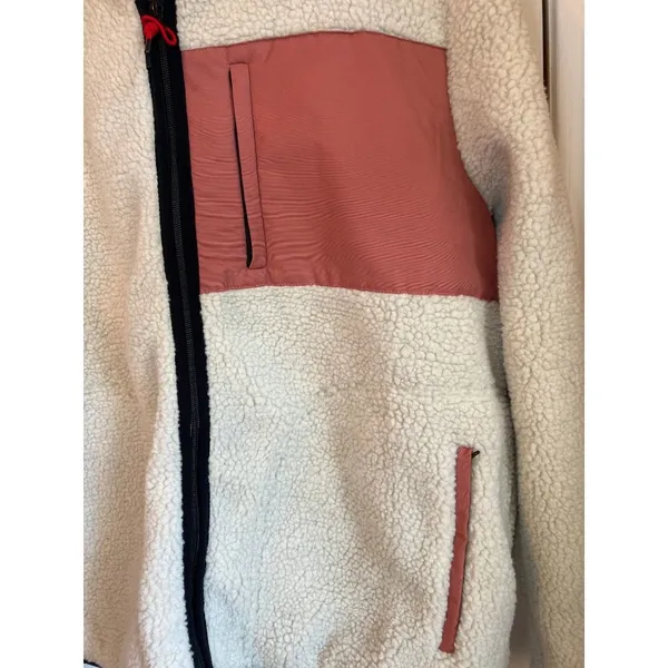 Wezc XL Beige and Mauve Sherpa Lined Zip Up Jacket - Image 2