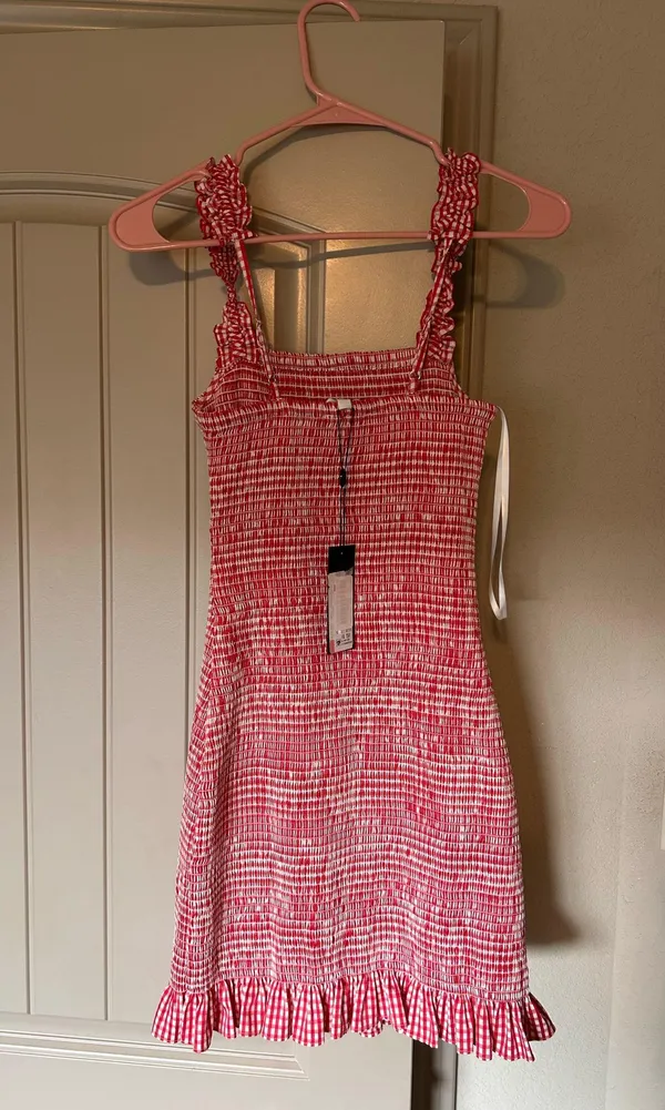 Gianni Bini Dress Smocked red gingham - Image 2
