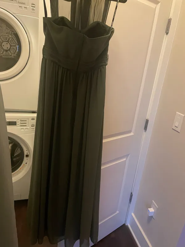 Birdy Grey Grace Dress Chiffon Olive with Slit - Image 5
