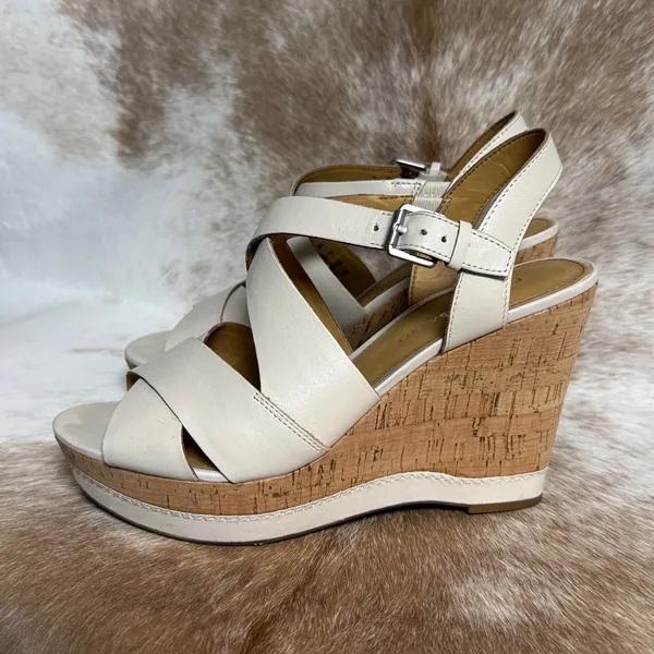 Franco Sarto Leather L-Shiver Platform‎ Sandal Size 9 B45 - Image 3