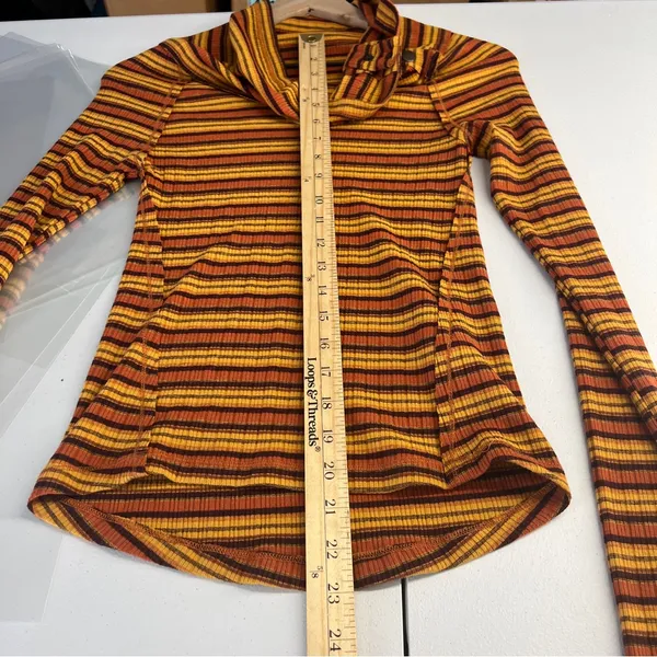 FREE PEOPLE Cape Cod‎ Thermal Striped Ribbed Cowl Neck Size M - Image 16