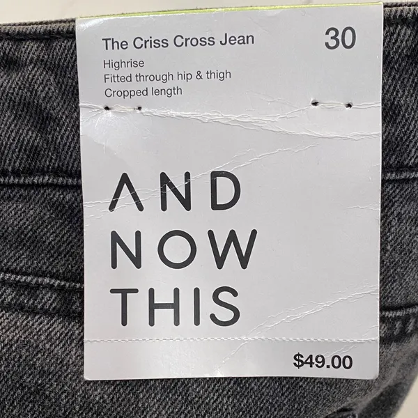 And Now This Women's Gray Cropped Jeans Black Size 30 - Image 2