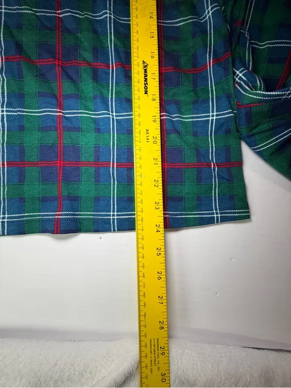 Family Pajamas Green Plaid Women's Long Sleeve Top & Pants Set with Navy Trim - Image 5