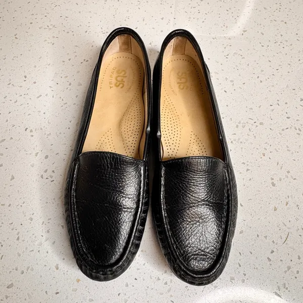 SAS Simplify Black Leather Loafers Womens 8.5 M Comfort Slip On Shoes USA Made‎ - Image 3