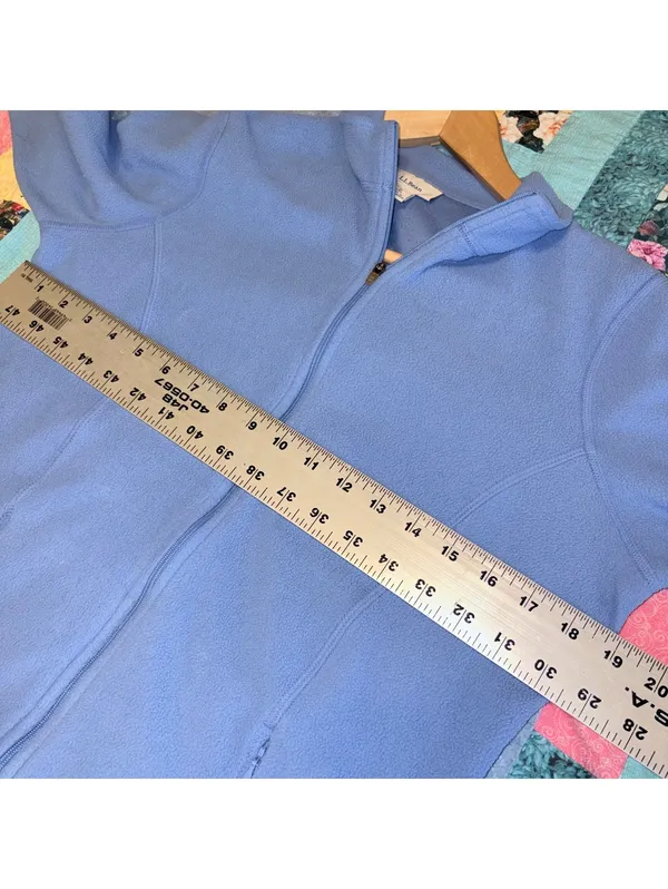 L.L.Bean $98 Woman’s S Reg light blue full zip fleece jacket Hoodie Sweatshirt - Image 9