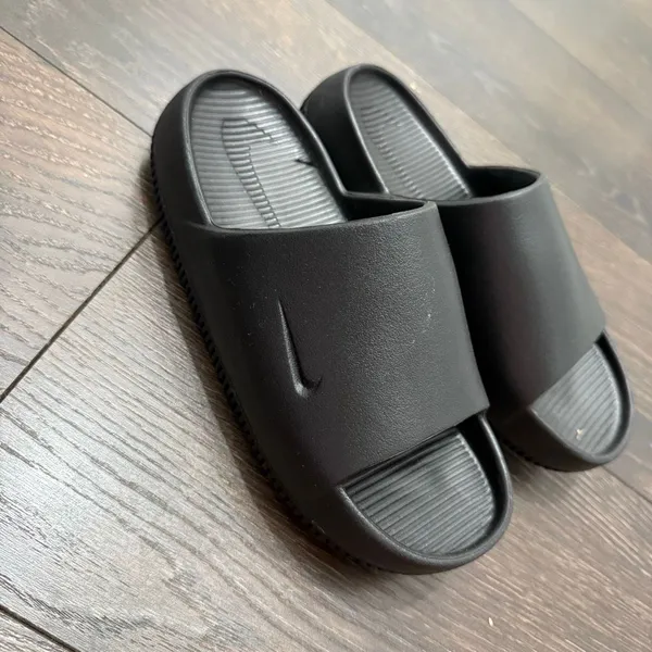 Nike Men’s 5 Women’s 6 Black Calm Slides Shoes Slip On - Image 2