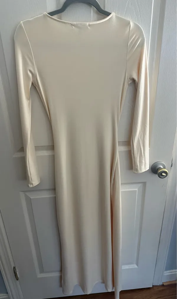 Nude Maxi Dress White - Image 6