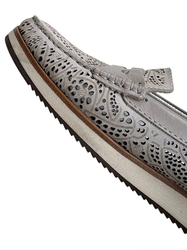 EUC Marc Joseph Leather Chambers Street Loafers Grey Size 6.5 - Image 6