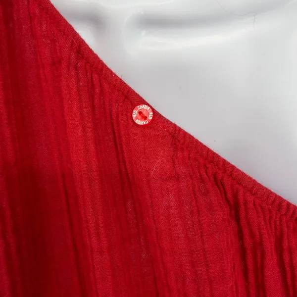 RED CARTER Red One Shoulder Gauze Maxi Dress Boho Beach Vacation Size‎ XS - Image 3