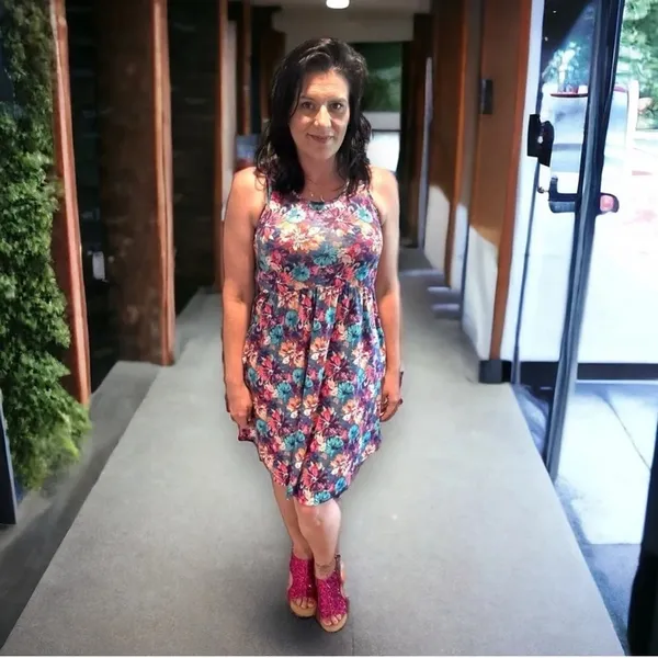Shirley & Stone‎ Women Floral Sleeveless Pocket Sun Dress Purple 4XL Plus Size - Image 5