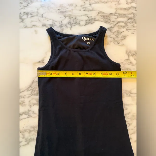 NWOT Quince Women’s Black Tencel Jersey Tank Maxi Dress XS Back Slit Sleeveless - Image 5