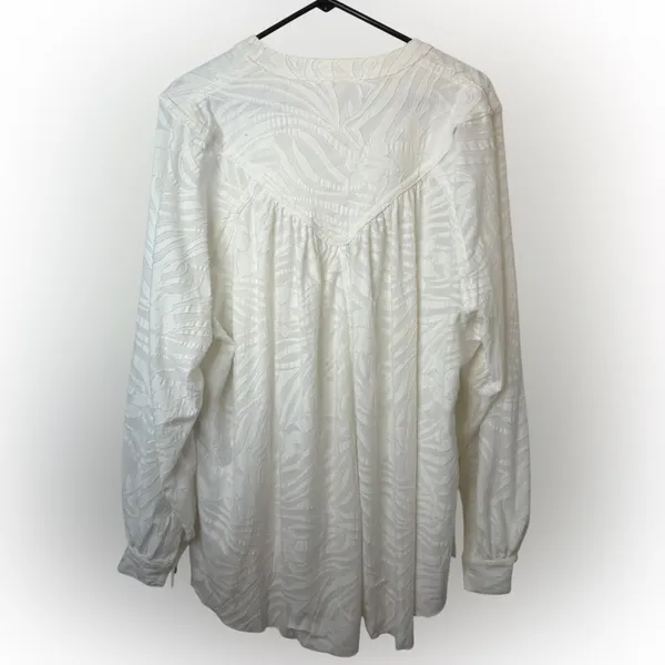 Free People Can't Stop Dreaming Oversized White Button Down Flowy Tunic Top - Image 2