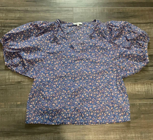 Madewell V-Neck Puff Sleeve Blouse Top - Image 2