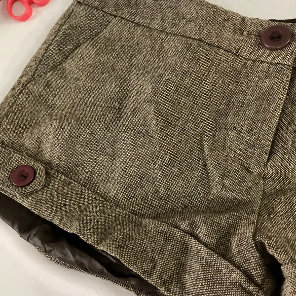Vintage Women’s Brown Tweed Lined Shorts Spring No Size/Care Tag - Image 6