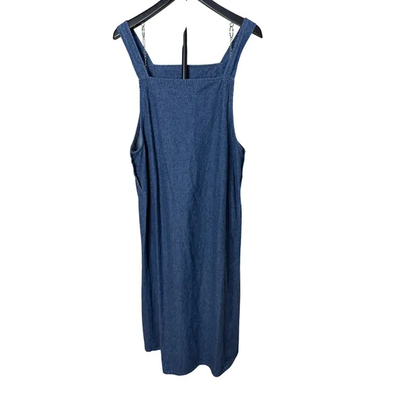 Teddi Vintage Denim Embroidered Hummingbird Pinafore Jumper Dress Blue Large - Image 8