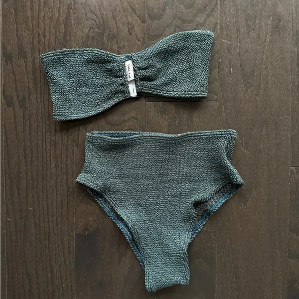 BOND EYE Blake Bikini Set in Bottle Green Lurex Size M - Image 5