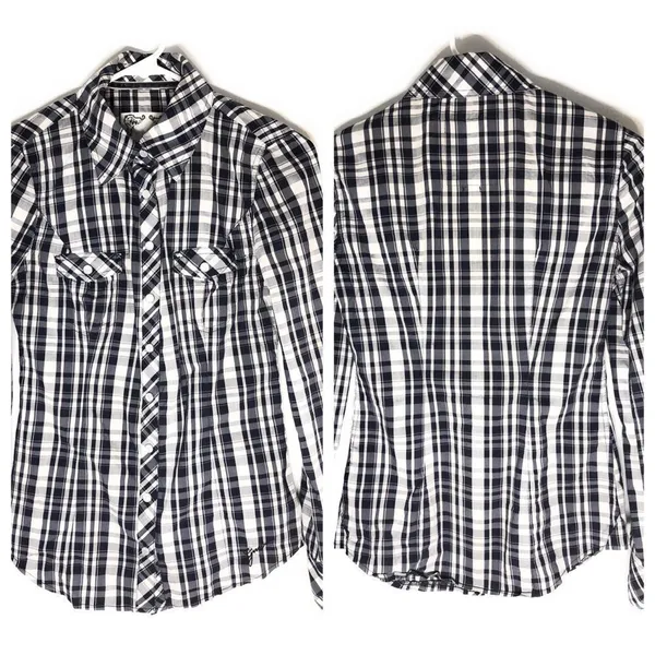Guess Jeans Plaid Western Cut Shirt - Image 4