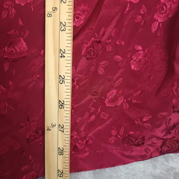 Vintage Jaclyn Smith Poppy‎ Red Pajama Top Blouse with Rose Motif Size Large - Image 6
