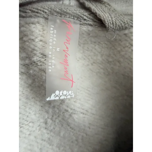 Free People Triple Threat Hoodie Sweatshirt Gray Women's Size Medium - Image 11