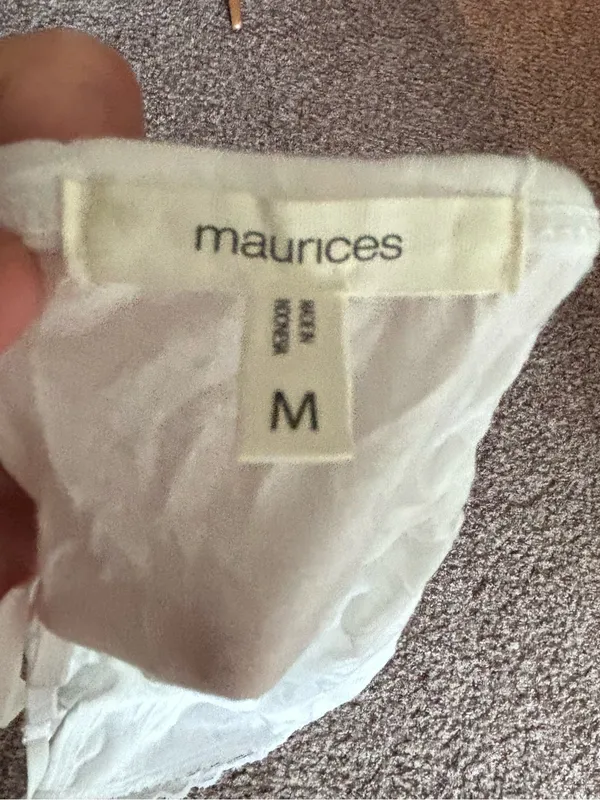 Maurices White Lace Trim Crinkle Cami Tank Top Medium Boho Cottagecore - Image 5