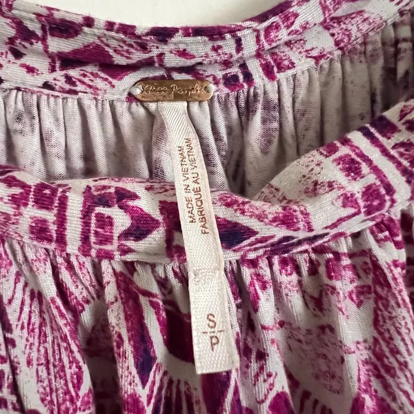 Free People Anthropologie Ocean Avenue‎ Blouse Top Shirt Asymmetrical Shoulder S - Image 3