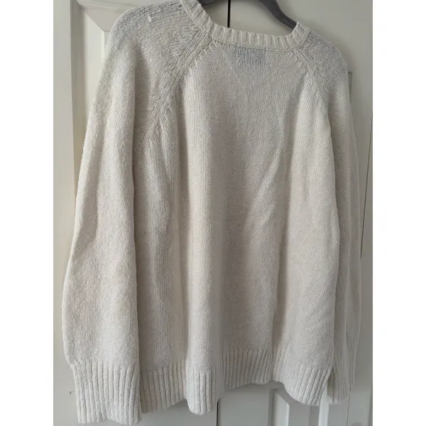 Old Navy Ivory Crewneck Sweater Women’s Medium Soft Cozy Knit Pullover Cream M - Image 10