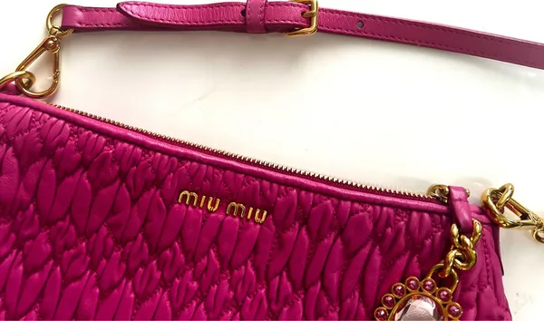 Miu Miu Pink Matelasse Napa Leather Shoulder Miu Miu Shoulder Bag w/ COA - Image 5