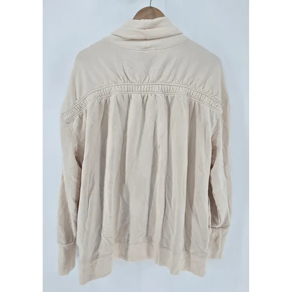 Athleta Sweatshirt Womens XL Balance Ridge Turtleneck Cream Fleece EUC - Image 3