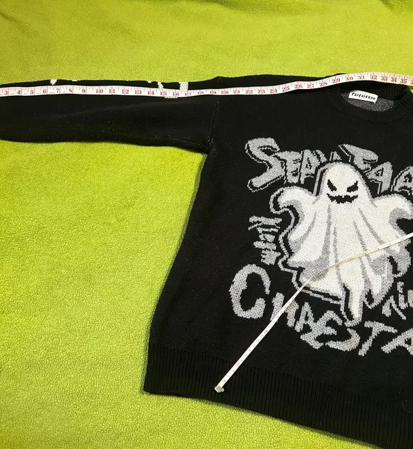 Halloween Ghost Sweater Black - Image 6