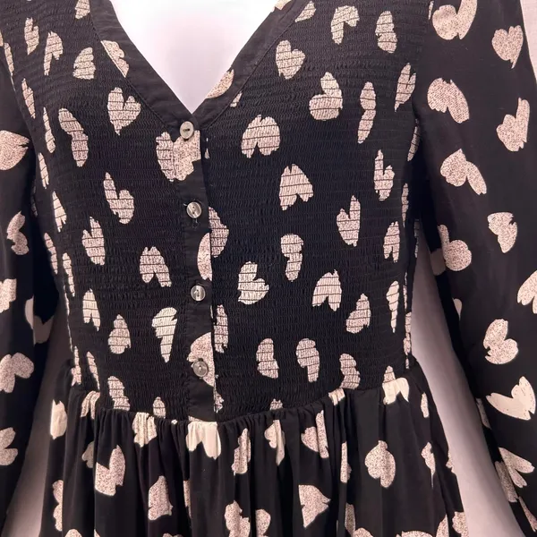 Maeve Anthropologie Heart Dress‎ Black Small - Image 5