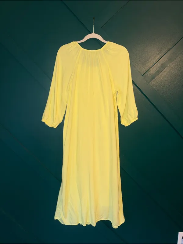 Women's Sonoma Goods For Life® Linen-Blend Midi Dress Butter Yellow Size S - Image 3