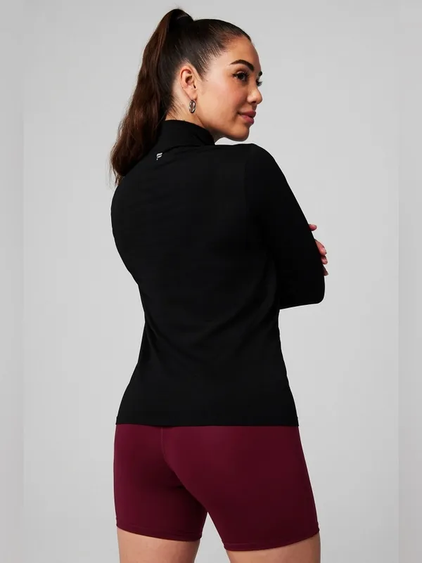 Fabletics Feather Tech+ Half-Zip Top Black Size M - Image 2