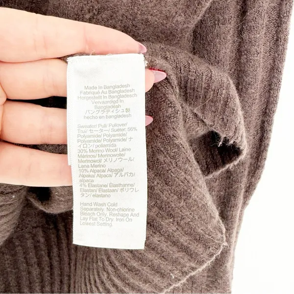 J.Crew Ribbed Mockneck Sweater in‎ Supersoft Yarn Women's 2X Brown Quiet Luxury - Image 6