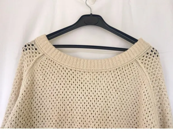 Aerie Cream Off-the-Shoulder Sweater with Loose Knit Women’s XXL Lounge Oversize - Image 8
