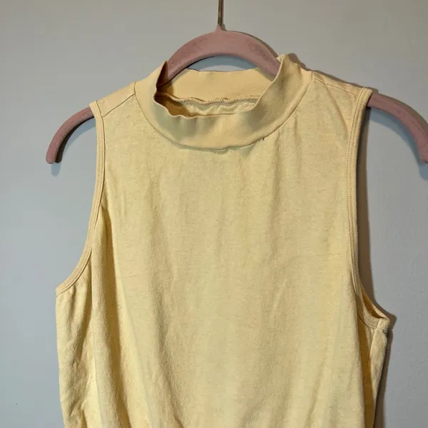 Free People FP Beach Mock Neck Butter Yellow Mini Dress Small Coverup‎ - Image 2