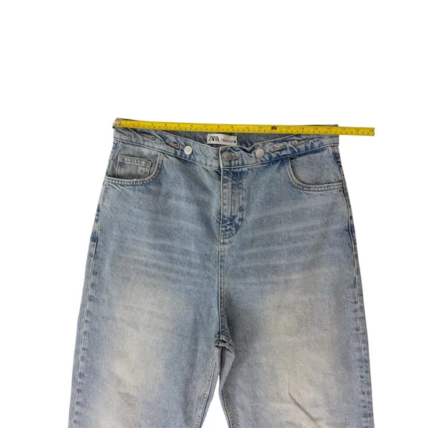 Zara Women's Light Blue High Waisted Wide Leg Jeans Size 6 EUC - Image 7