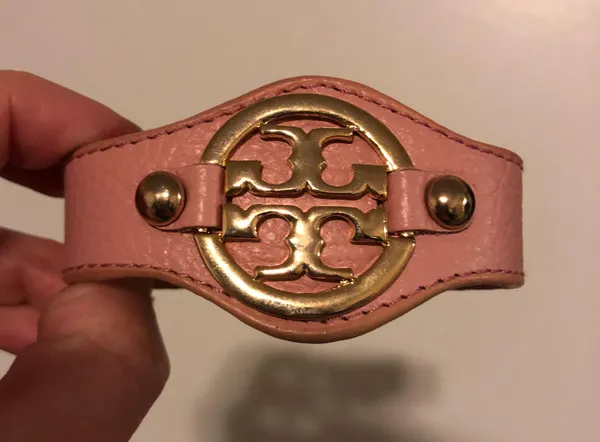 Tory Burch Vintage Y2k  Leather Style Pink Cuff - Image 5