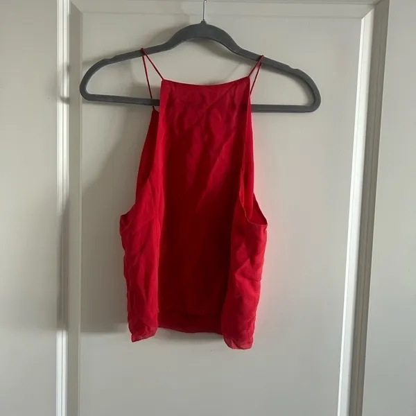 Aritzia Wilfred Red High Neck Tank Top Size Medium - Image 4