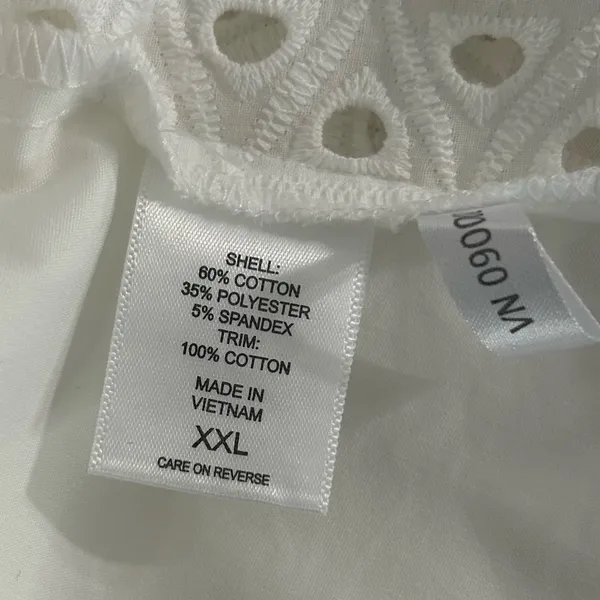 White Short Sleeve Notched Collar Button Down Shirt Size XXL - Image 7