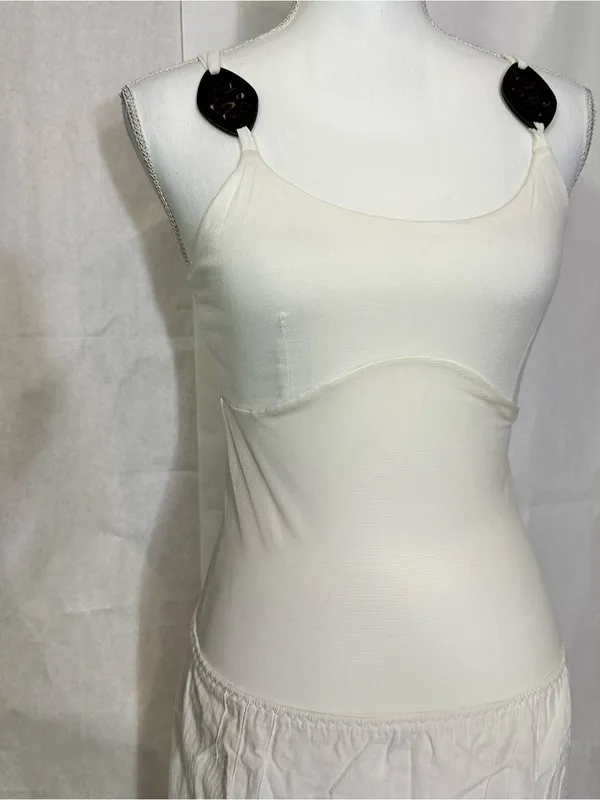 White Maxi Dress with Decorative Dark Knot Straps - Image 5