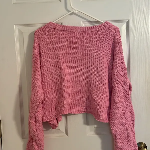 Altar’d State Cropped Pink Sweater - Image 4